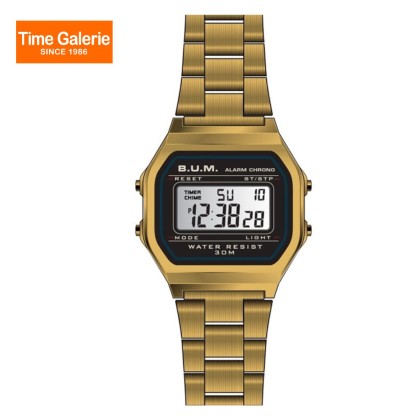 BUM Unisex BM03606 Gold Stainless Steel Band Digital Watch BUM Unisex BM03606 Gold Stainless Steel Band Digital Watch